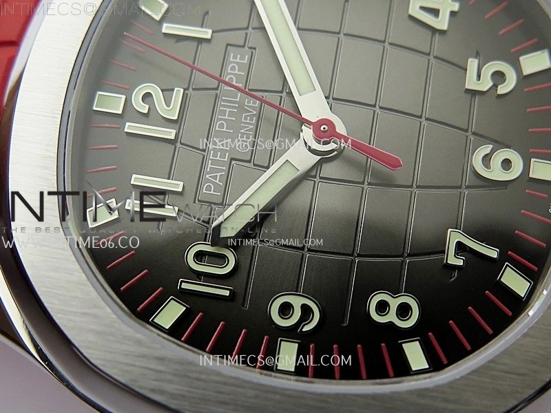 Aquanaut Jumbo 5167A-012 Singapore SS PPF 1:1 Best Edition Black Dial on Red Rubber Strap Super Clone 26-330 V2