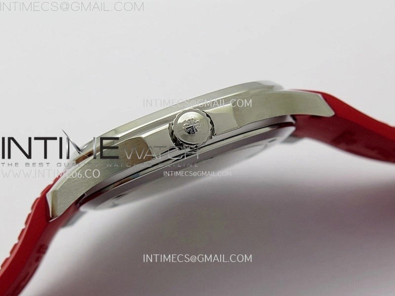 Aquanaut Jumbo 5167A-012 Singapore SS PPF 1:1 Best Edition Black Dial on Red Rubber Strap Super Clone 26-330 V2