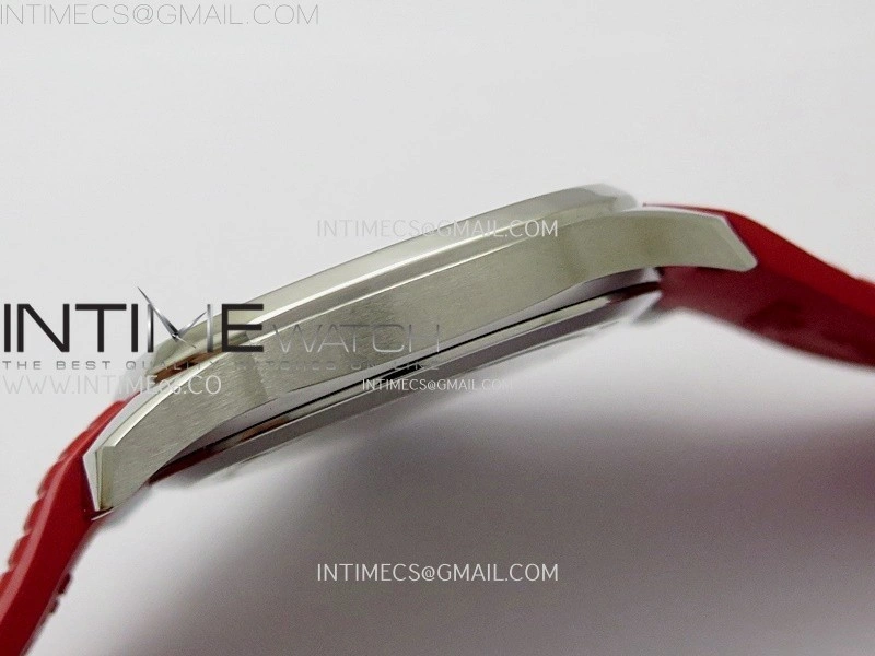 Aquanaut Jumbo 5167A-012 Singapore SS PPF 1:1 Best Edition Black Dial on Red Rubber Strap Super Clone 26-330 V2