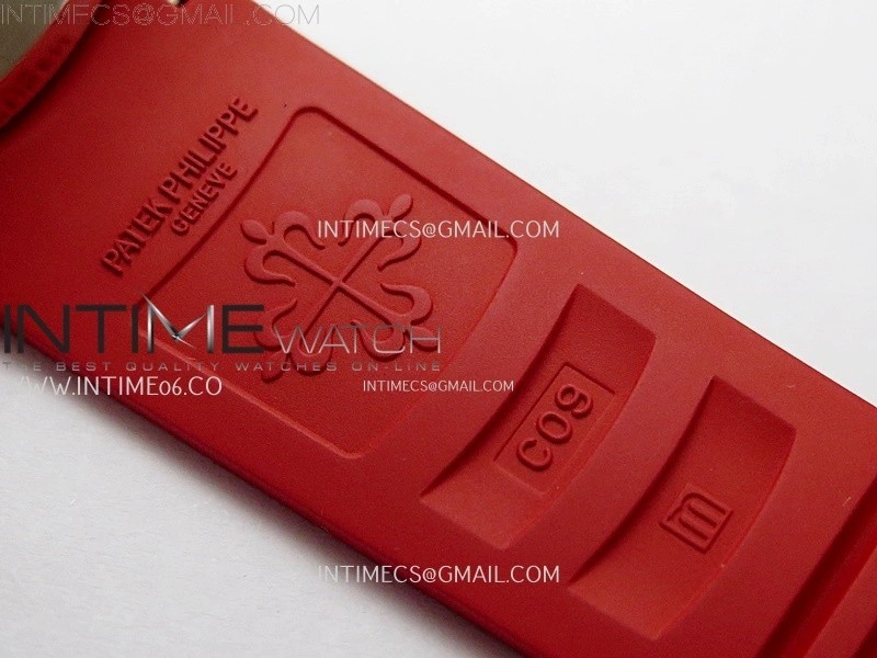 Aquanaut Jumbo 5167A-012 Singapore SS PPF 1:1 Best Edition Black Dial on Red Rubber Strap Super Clone 26-330 V2