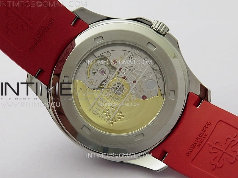 Aquanaut Jumbo 5167A-012 Singapore SS PPF 1:1 Best Edition Black Dial on Red Rubber Strap Super Clone 26-330 V2