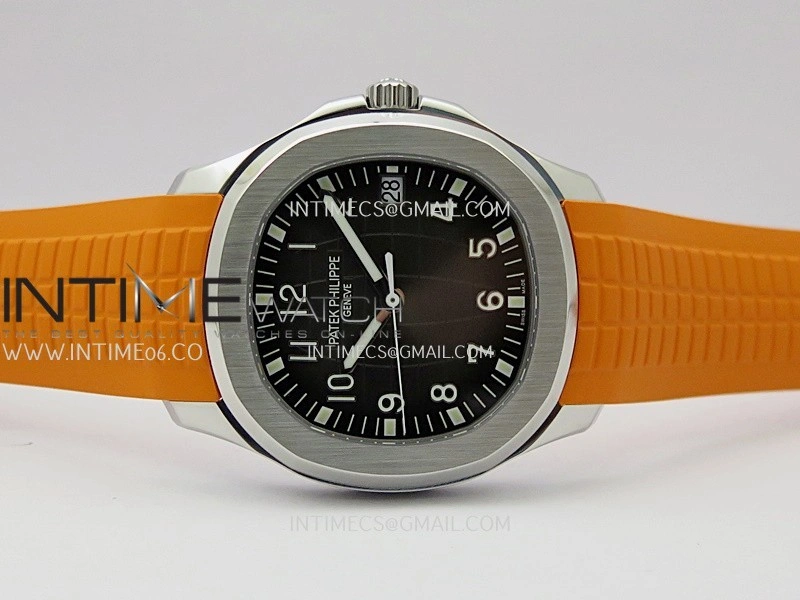 Aquanaut 5167 SS DDF 1:1 Best Edition Black Dial On Orange Strap Super Clone DD330