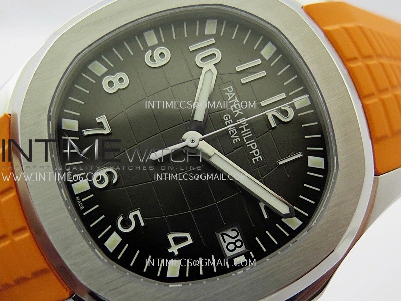 Aquanaut 5167 SS DDF 1:1 Best Edition Black Dial On Orange Strap Super Clone DD330