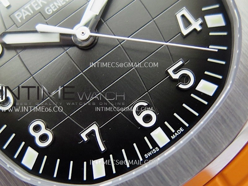 Aquanaut 5167 SS DDF 1:1 Best Edition Black Dial On Orange Strap Super Clone DD330
