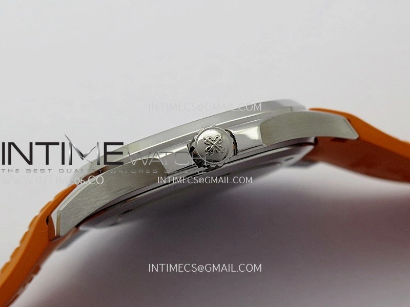 Aquanaut 5167 SS DDF 1:1 Best Edition Black Dial On Orange Strap Super Clone DD330