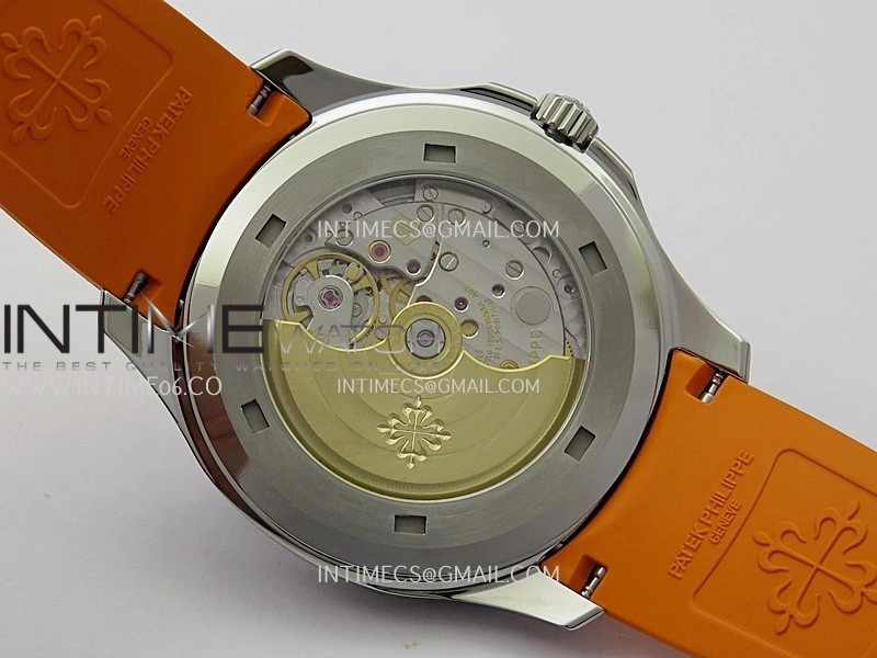 Aquanaut 5167 SS DDF 1:1 Best Edition Black Dial On Orange Strap Super Clone DD330