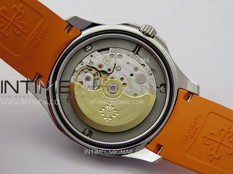 Aquanaut 5167 SS DDF 1:1 Best Edition Black Dial On Orange Strap Super Clone DD330