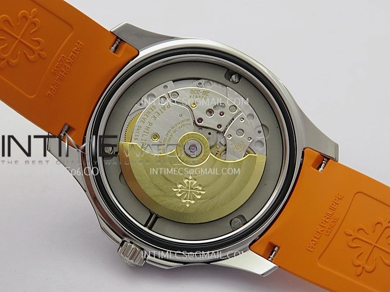 Aquanaut 5167 SS DDF 1:1 Best Edition Black Dial On Orange Strap Super Clone DD330