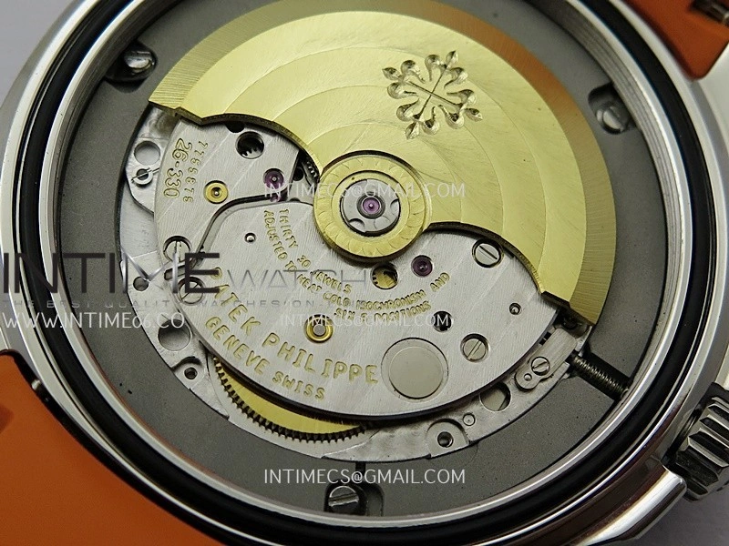 Aquanaut 5167 SS DDF 1:1 Best Edition Black Dial On Orange Strap Super Clone DD330