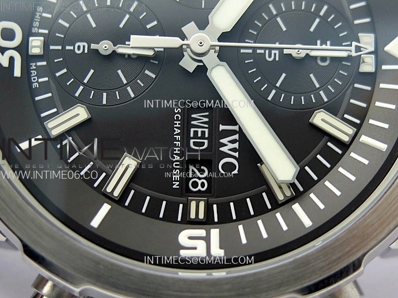 Aquatimer IW376803 SS APSF 1:1 Best Edition Black Dial on Black Rubber Strap A7750