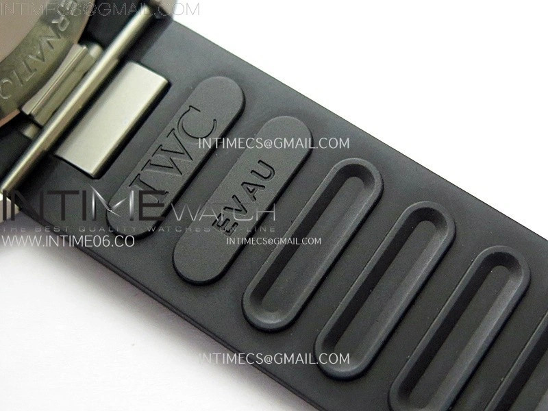 Aquatimer IW376803 SS APSF 1:1 Best Edition Black Dial on Black Rubber Strap A7750