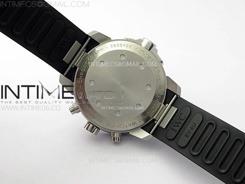 Aquatimer IW376803 SS APSF 1:1 Best Edition Black Dial on Black Rubber Strap A7750