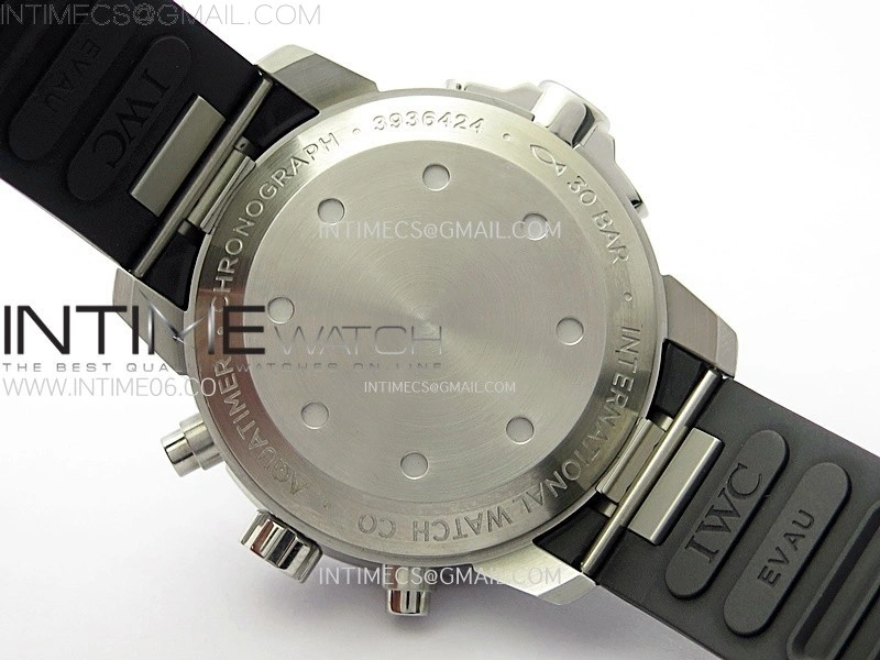 Aquatimer IW376803 SS APSF 1:1 Best Edition Black Dial on Black Rubber Strap A7750