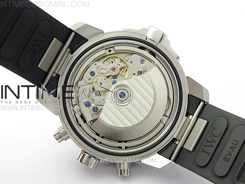 Aquatimer IW376803 SS APSF 1:1 Best Edition Black Dial on Black Rubber Strap A7750