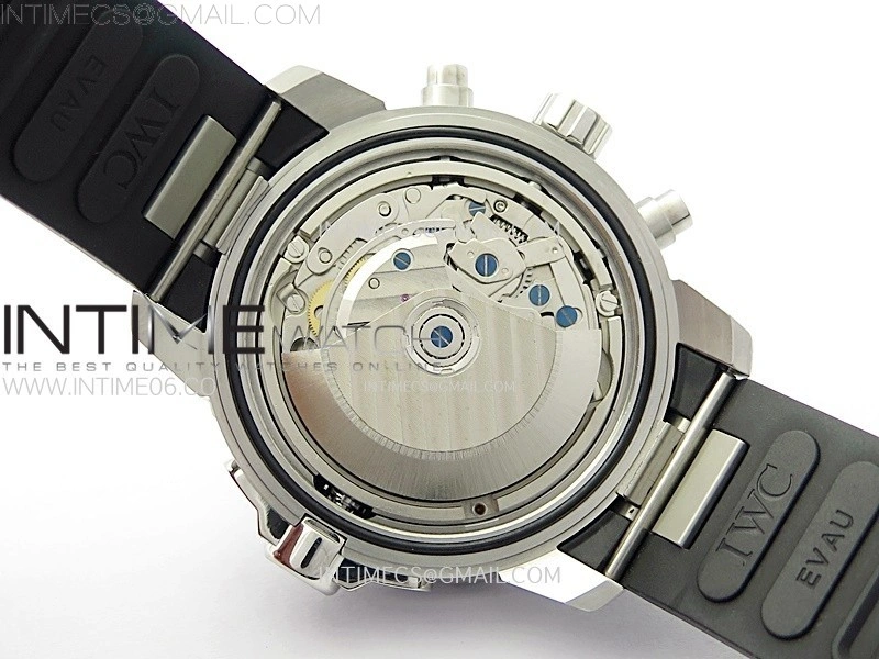 Aquatimer IW376803 SS APSF 1:1 Best Edition Black Dial on Black Rubber Strap A7750