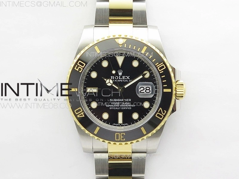 Submariner 116613LN 904L SS YG Case NTF 1:1 Best Edition Black Dial On 904L Bracelet SA3135