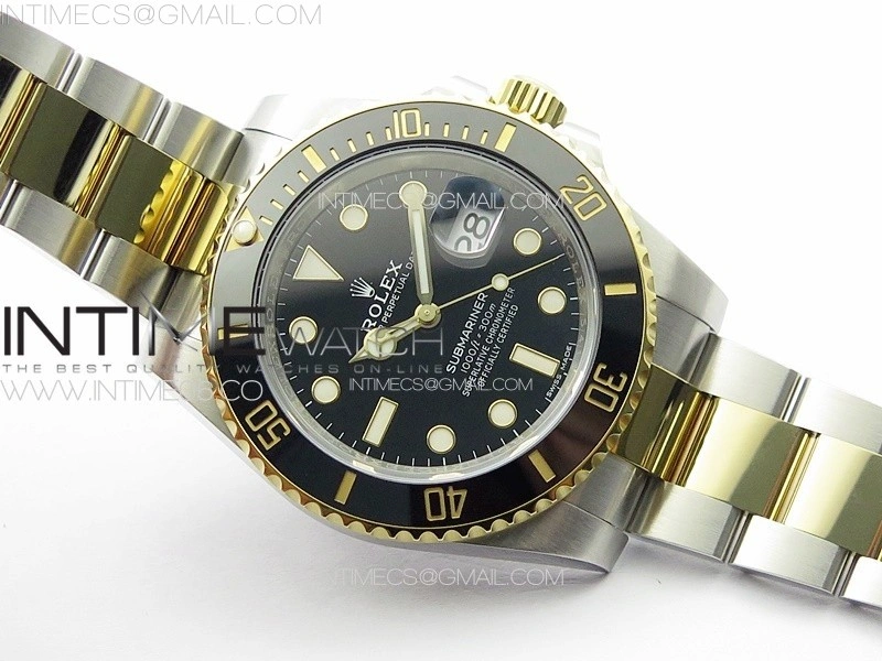 Submariner 116613LN 904L SS YG Case NTF 1:1 Best Edition Black Dial On 904L Bracelet SA3135