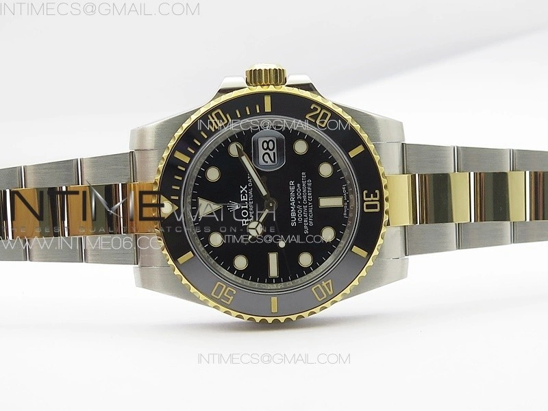 Submariner 116613LN 904L SS YG Case NTF 1:1 Best Edition Black Dial On 904L Bracelet SA3135