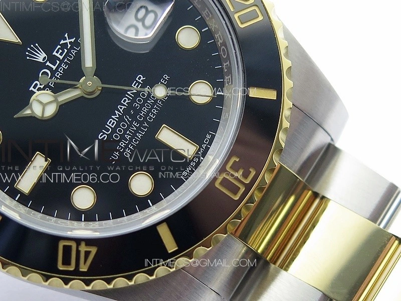 Submariner 116613LN 904L SS YG Case NTF 1:1 Best Edition Black Dial On 904L Bracelet SA3135