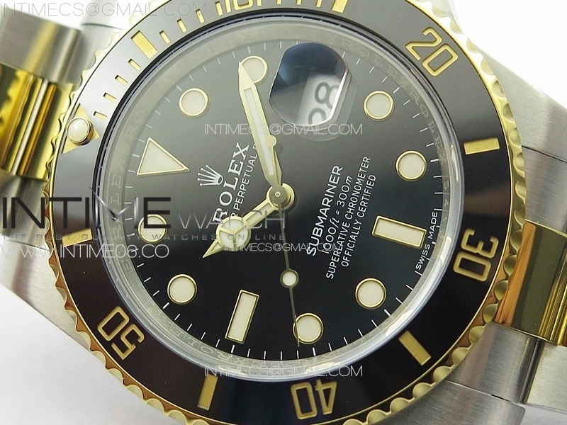 Submariner 116613LN 904L SS YG Case NTF 1:1 Best Edition Black Dial On 904L Bracelet SA3135