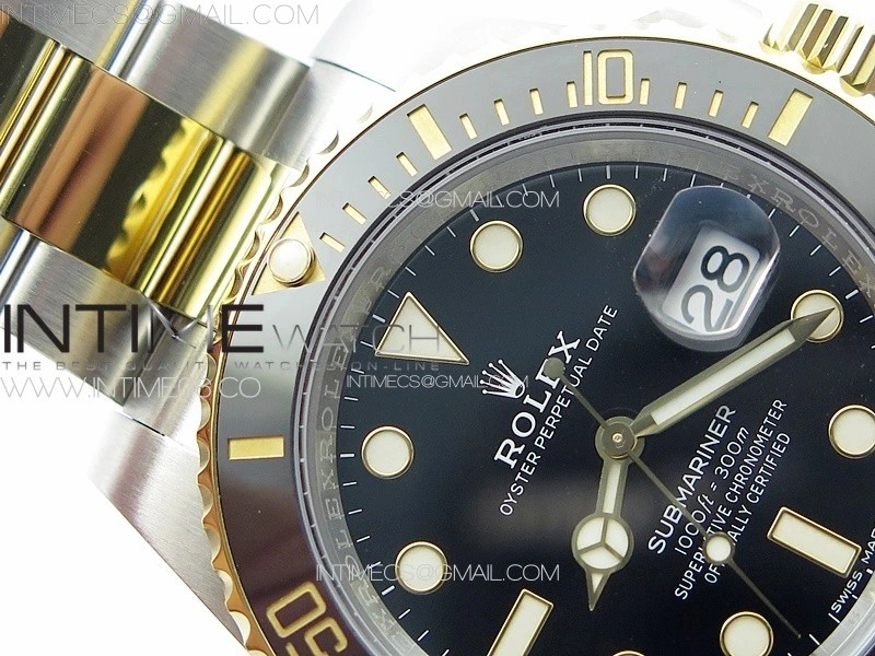 Submariner 116613LN 904L SS YG Case NTF 1:1 Best Edition Black Dial On 904L Bracelet SA3135