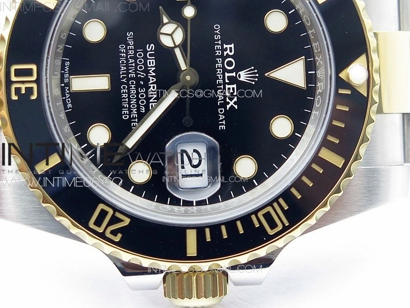 Submariner 116613LN 904L SS YG Case NTF 1:1 Best Edition Black Dial On 904L Bracelet SA3135
