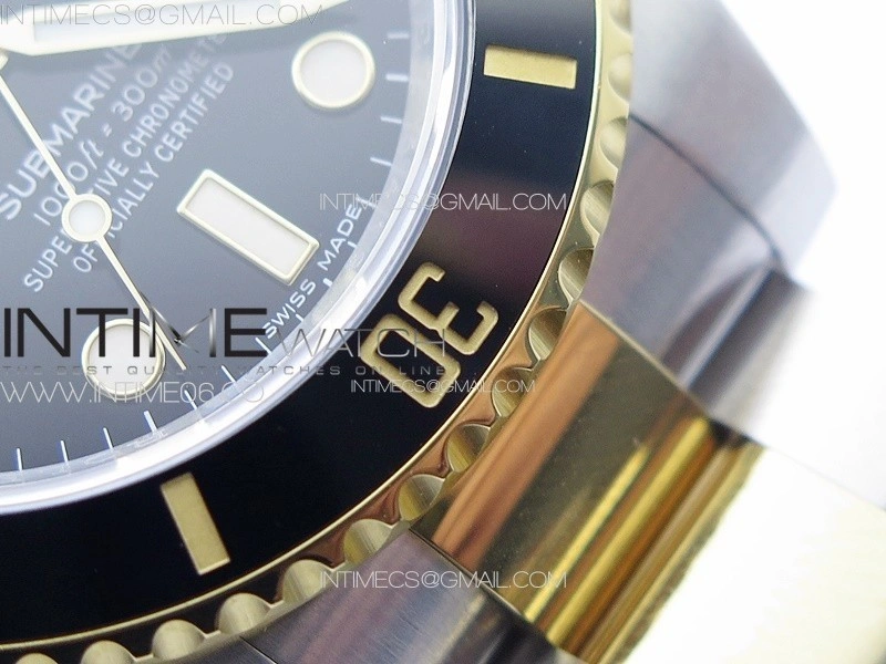 Submariner 116613LN 904L SS YG Case NTF 1:1 Best Edition Black Dial On 904L Bracelet SA3135