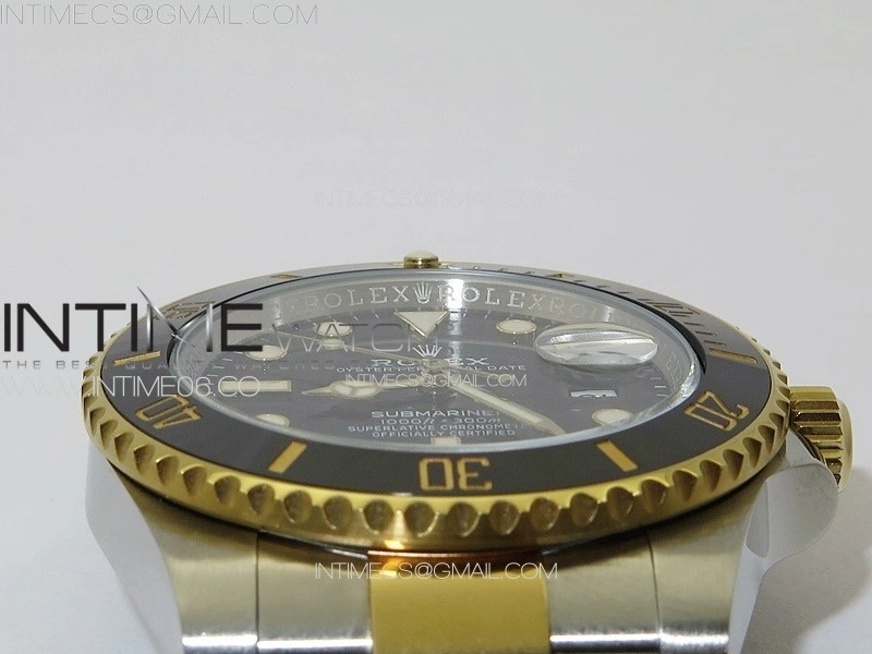 Submariner 116613LN 904L SS YG Case NTF 1:1 Best Edition Black Dial On 904L Bracelet SA3135