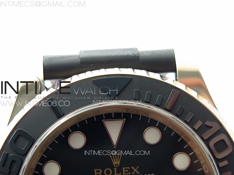 Yacht-Master 126655 3EF 1:1 Best Edition 3D Black Ceramic Bezel on Black Rubber Strap VR3235