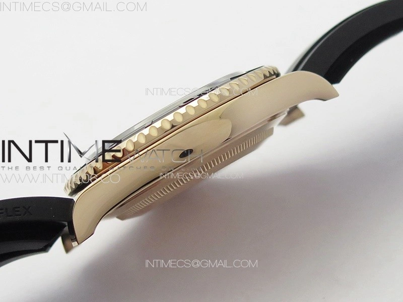 Yacht-Master 126655 3EF 1:1 Best Edition 3D Black Ceramic Bezel on Black Rubber Strap VR3235