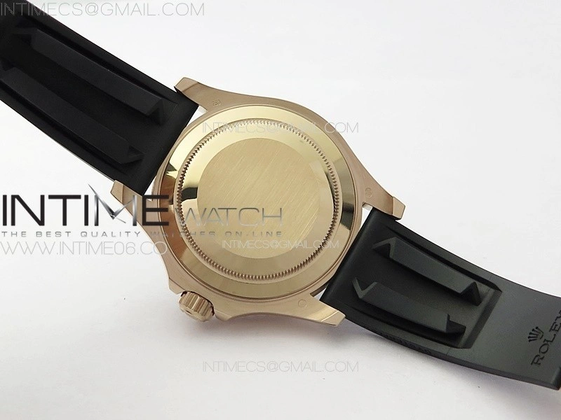 Yacht-Master 126655 3EF 1:1 Best Edition 3D Black Ceramic Bezel on Black Rubber Strap VR3235