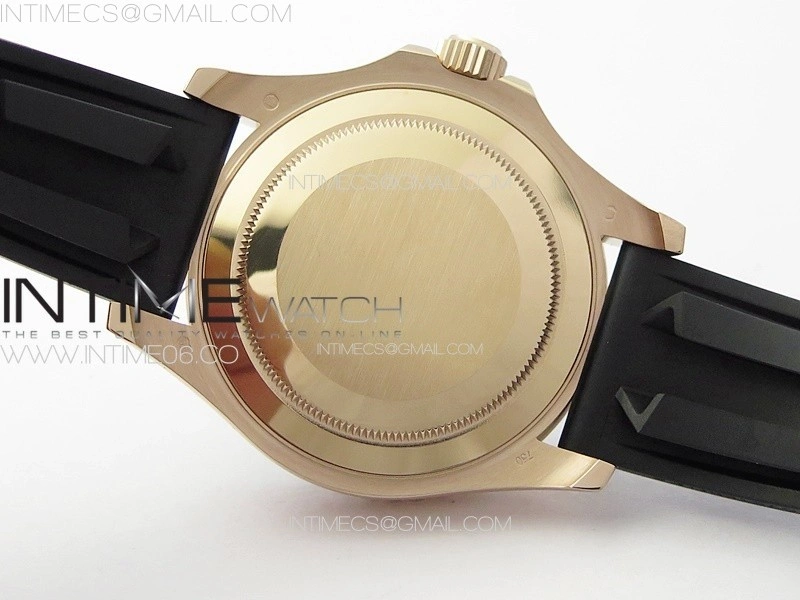 Yacht-Master 126655 3EF 1:1 Best Edition 3D Black Ceramic Bezel on Black Rubber Strap VR3235