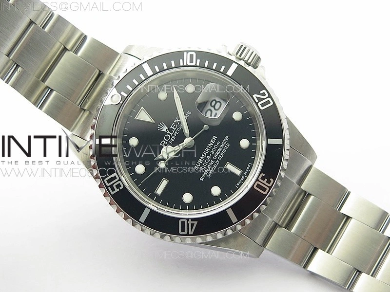 Submariner 16610 LN Black No Rehaut 904L SS RAF1:1 Best Edition on 904L SS Bracelet SA3135