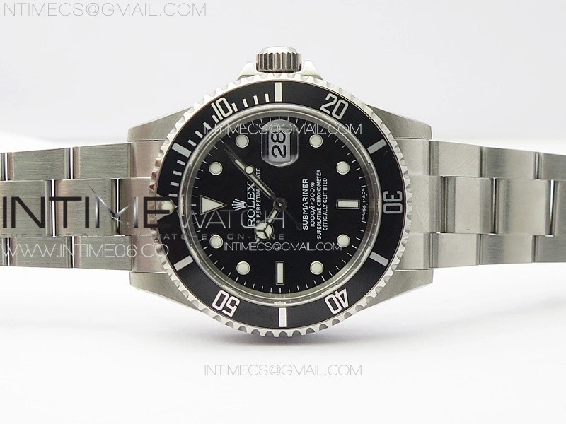 Submariner 16610 LN Black No Rehaut 904L SS RAF1:1 Best Edition on 904L SS Bracelet SA3135