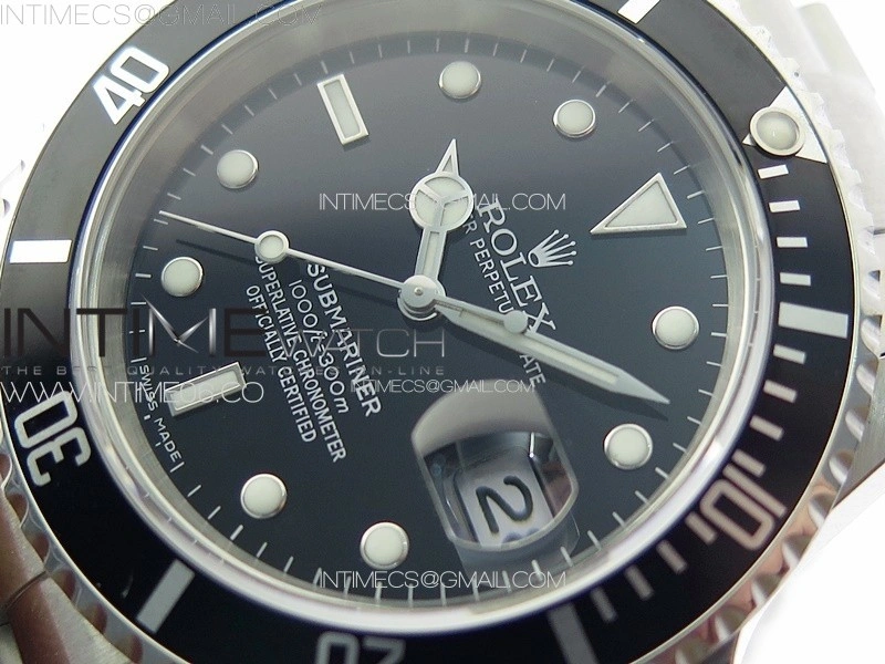Submariner 16610 LN Black No Rehaut 904L SS RAF1:1 Best Edition on 904L SS Bracelet SA3135