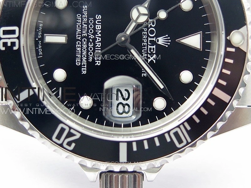 Submariner 16610 LN Black No Rehaut 904L SS RAF1:1 Best Edition on 904L SS Bracelet SA3135
