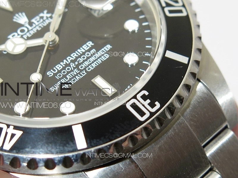 Submariner 16610 LN Black No Rehaut 904L SS RAF1:1 Best Edition on 904L SS Bracelet SA3135