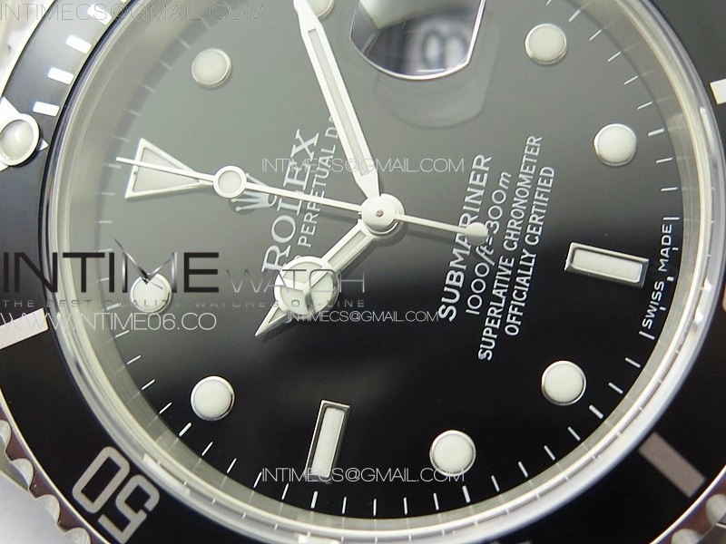 Submariner 16610 LN Black No Rehaut 904L SS RAF1:1 Best Edition on 904L SS Bracelet SA3135
