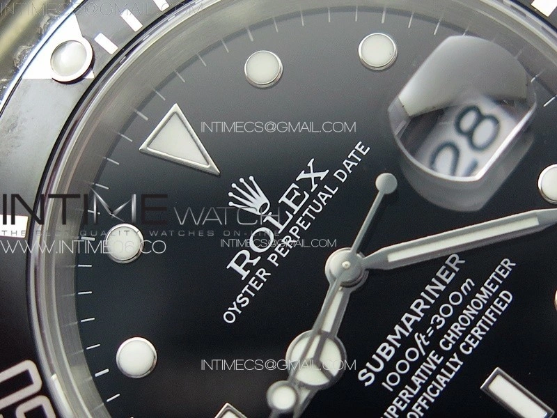 Submariner 16610 LN Black No Rehaut 904L SS RAF1:1 Best Edition on 904L SS Bracelet SA3135