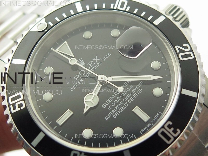Submariner 16610 LN Black No Rehaut 904L SS RAF1:1 Best Edition on 904L SS Bracelet SA3135