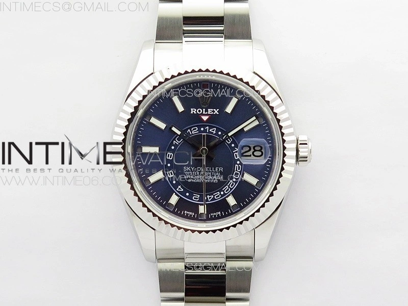 Sky-Dweller 326934 904L SS Noob 1:1 Best Edition Blue Dial on SS Bracelet Asian 23J to 9001