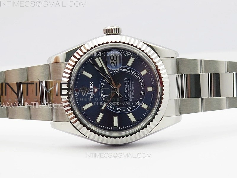 Sky-Dweller 326934 904L SS Noob 1:1 Best Edition Blue Dial on SS Bracelet Asian 23J to 9001
