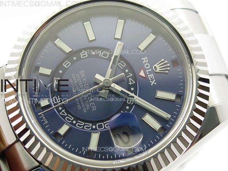 Sky-Dweller 326934 904L SS Noob 1:1 Best Edition Blue Dial on SS Bracelet Asian 23J to 9001