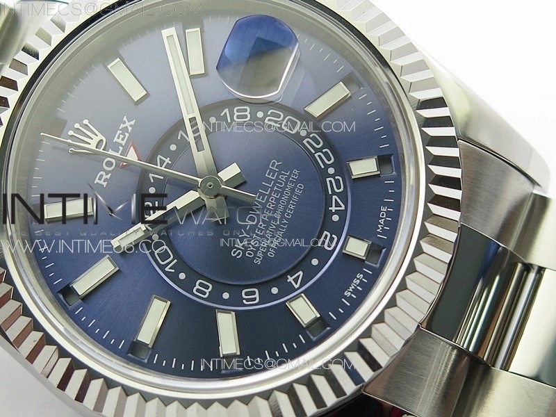 Sky-Dweller 326934 904L SS Noob 1:1 Best Edition Blue Dial on SS Bracelet Asian 23J to 9001