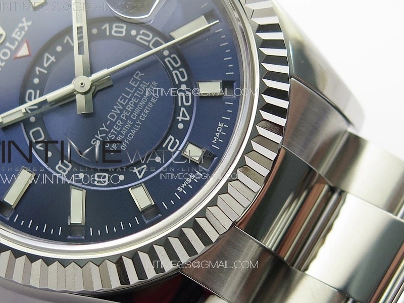 Sky-Dweller 326934 904L SS Noob 1:1 Best Edition Blue Dial on SS Bracelet Asian 23J to 9001