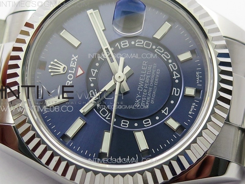 Sky-Dweller 326934 904L SS Noob 1:1 Best Edition Blue Dial on SS Bracelet Asian 23J to 9001