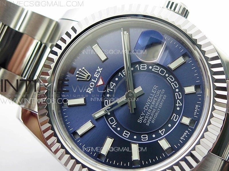 Sky-Dweller 326934 904L SS Noob 1:1 Best Edition Blue Dial on SS Bracelet Asian 23J to 9001