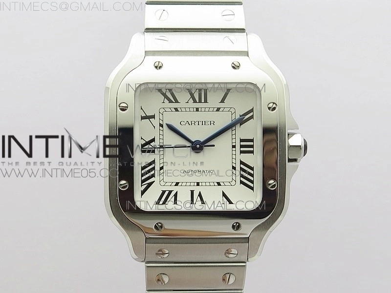 Santos de Cartier 35mm 2018 RXW 1:1 Best Edition White Dial on SS SmartLinks Bracelet MIYOTA 9015