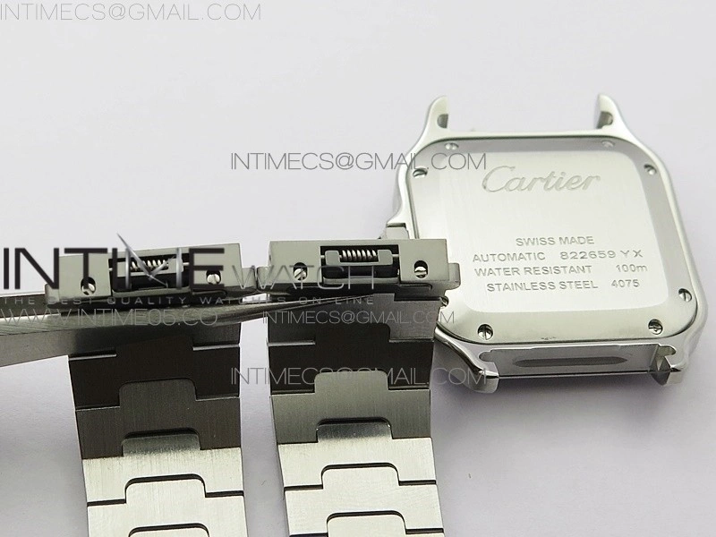 Santos de Cartier 35mm 2018 RXW 1:1 Best Edition White Dial on SS SmartLinks Bracelet MIYOTA 9015