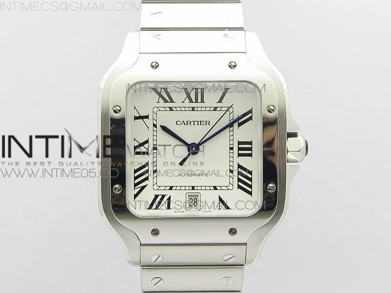 Santos de Cartier 40mm 2018 RXW 1:1 Best Edition White Dial on SS SmartLinks Bracelet MIYOTA 9015